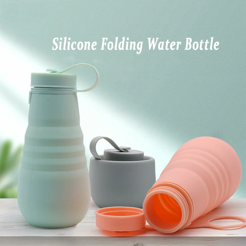 

Складная телескопическая силиконовая бутылка для воды, 500 мл