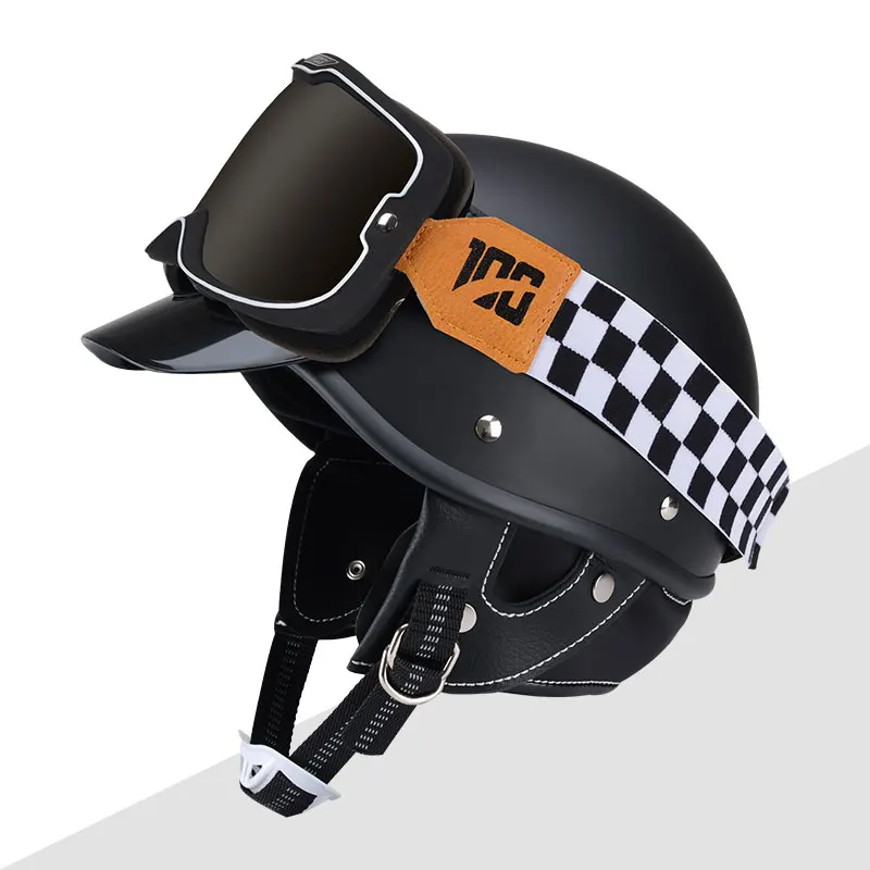 Мотоциклетный шлем KEAZ в винтажном стиле блестящий белый мотоциклетный