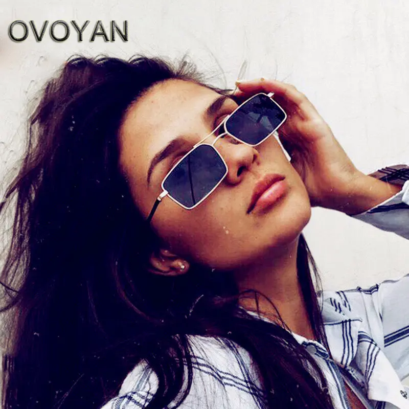 

OVOYAN 2023 прямоугольные Солнцезащитные очки женские Ретро брендовые роскошные очки для женщин/мужчин дизайнерские очки для женщин