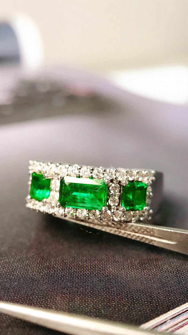 LUOWEND 100% 18K кольца из белого золота обручальное кольцо с натуральным бриллиантом