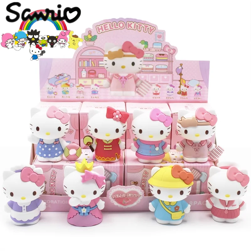

Sanrio Model Hello Kitty Kuromi Cinnamoroll Cute Anime Peripheral Doll Children's Toys Kawaii Birthday Gift Car Decoration