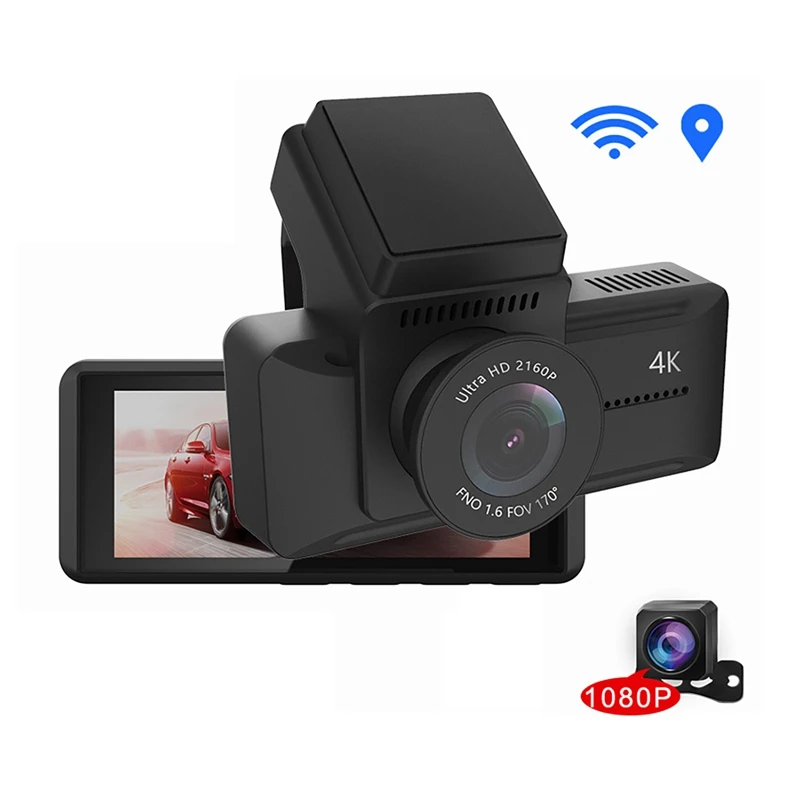 

4K Dash Camera Car DVR Video Recorder Ultra HD 2160P GPS Track Wifi Night Vision Dashcam Support 1080P Rear Camera B11P
