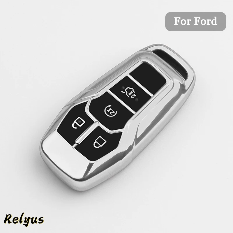 

Car TPU Key Case Cover Key Shell Fob Keychain for Ford Fusion Mondeo Mustang F-150 Explorer Edge 2015 2016 2017 2018 Accessories