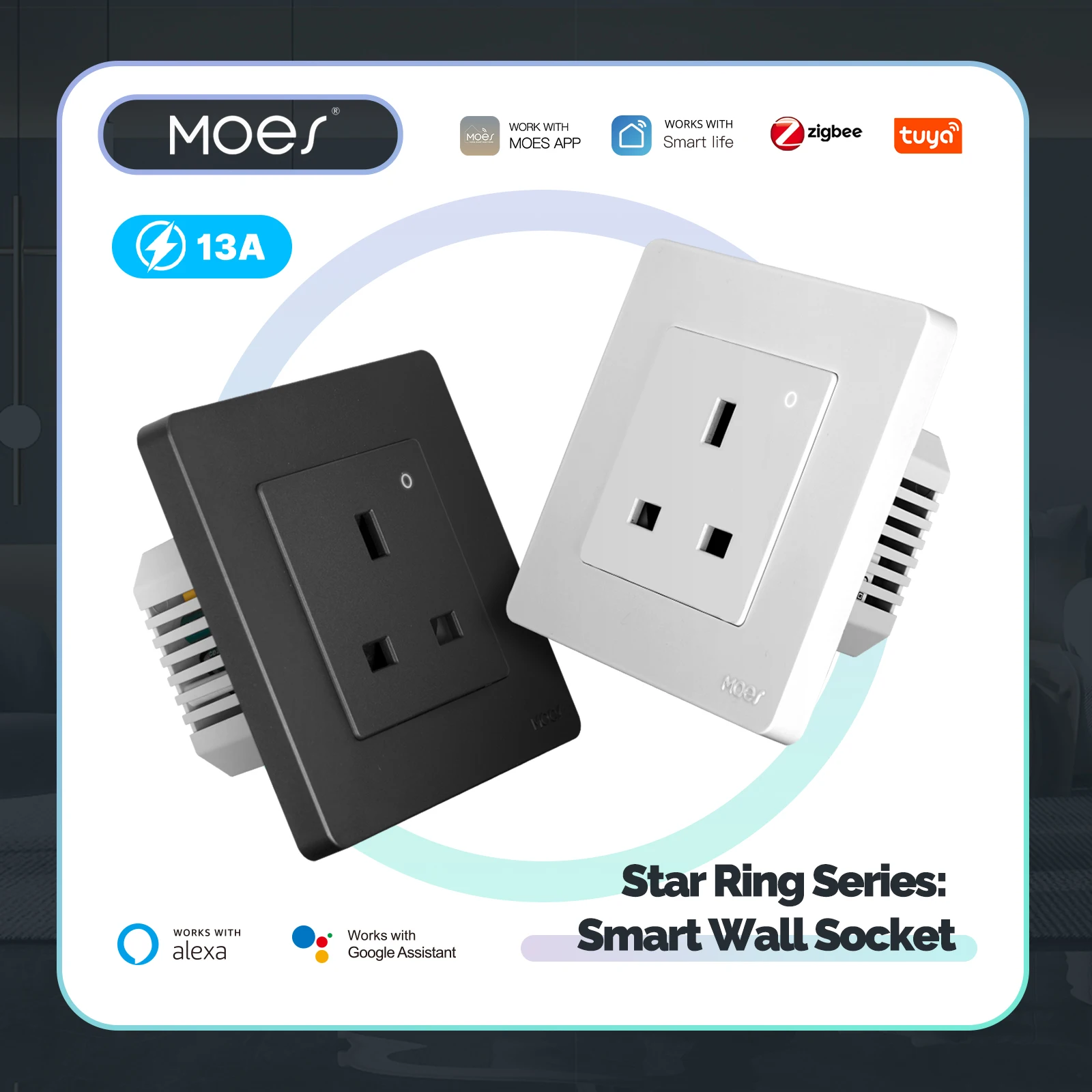 Умная розетка MOES Tuya ZigBee | AliExpress