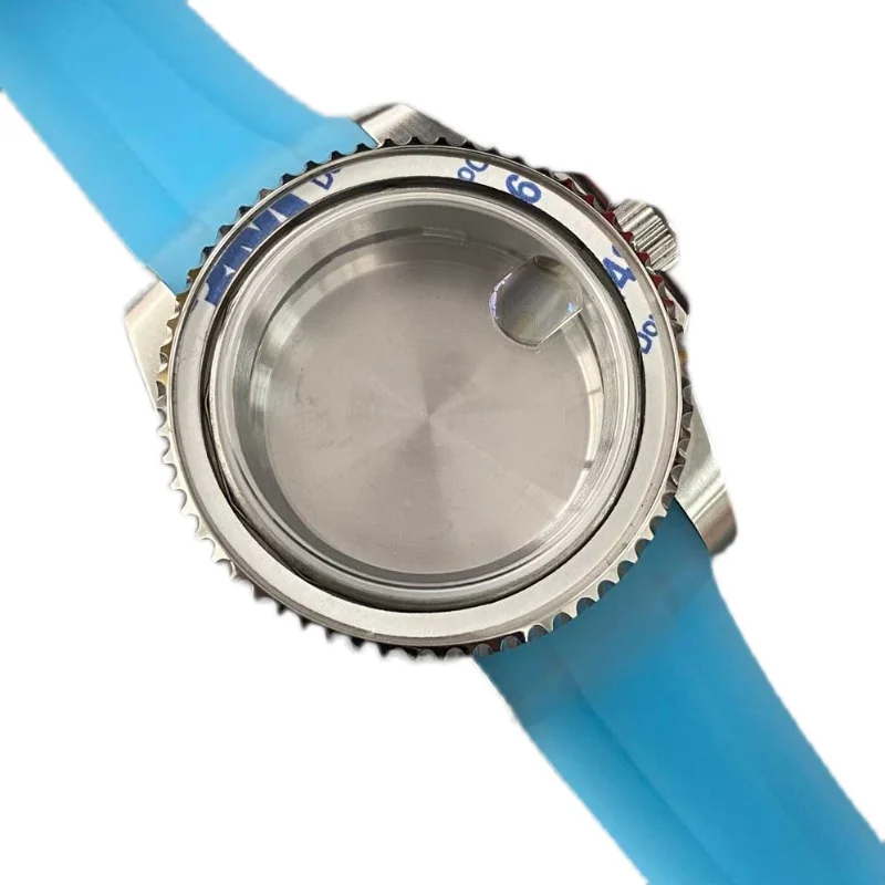 40mm Watch Case Stainless Steel Case+adhesive Tape 316 Fine Steel 10ATM Magnifying Glass Sapphire Glass Fits NH35 Movement