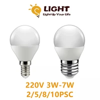 210pc led ball bulb g45 220v 3w 7w stasmless high lumen warm white light for chandelier down lamp crystal lamp kitchen bathroom