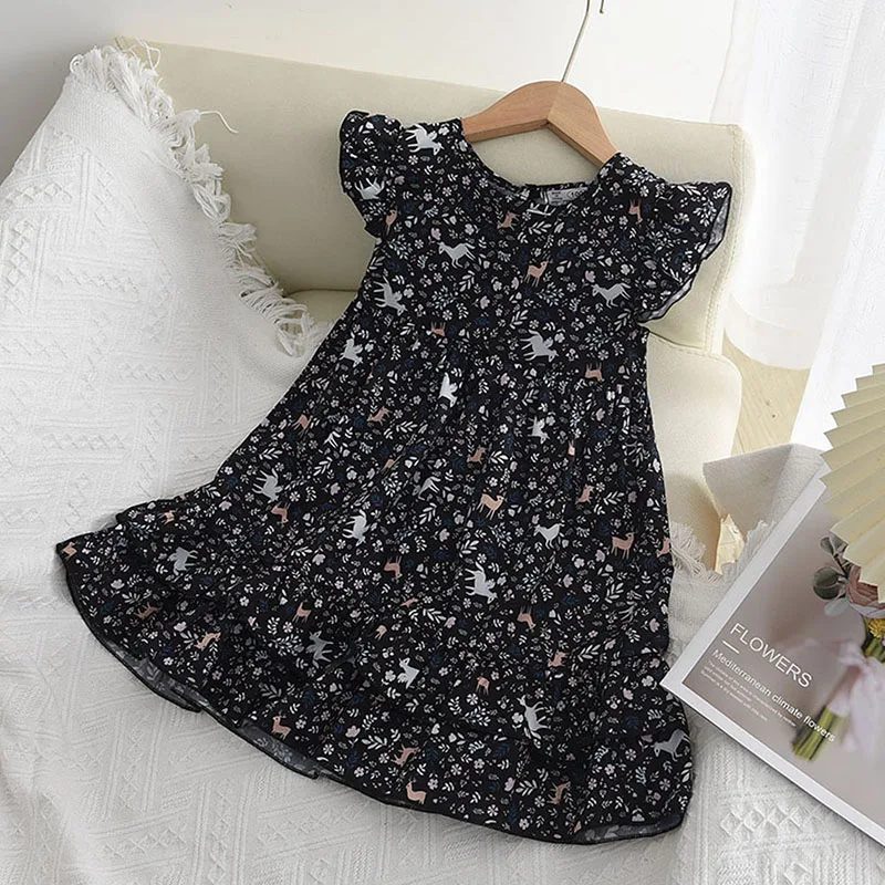 

Детское платье без рукавов, с мультяшным оленем