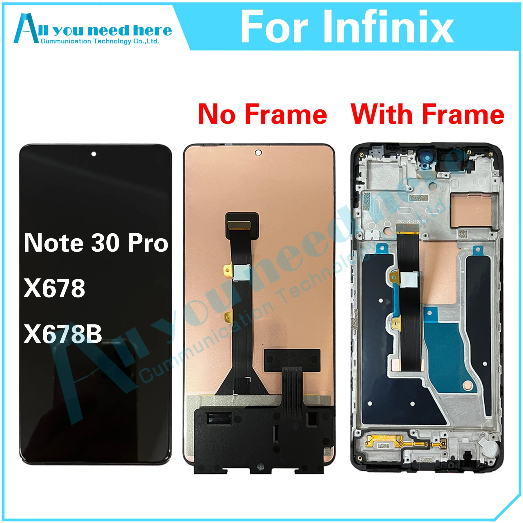 

100% Test For Infinix Note 30 Pro X678 X678B LCD Display Touch Screen Digitizer Assembly Repair Parts Replacement