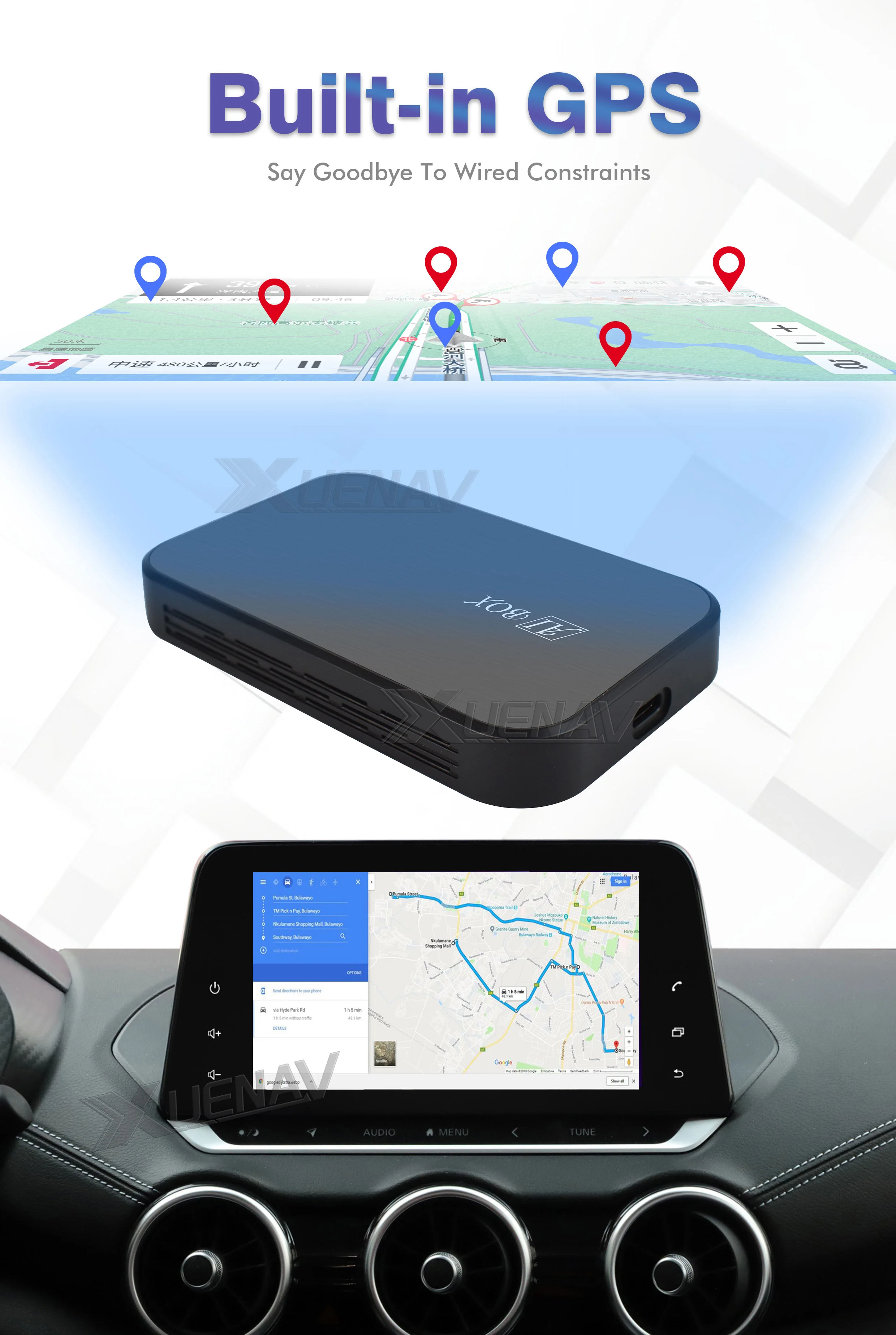 Автомобильный мультимедийный плеер с поддержкой подголовника HDMI AI Navi Box