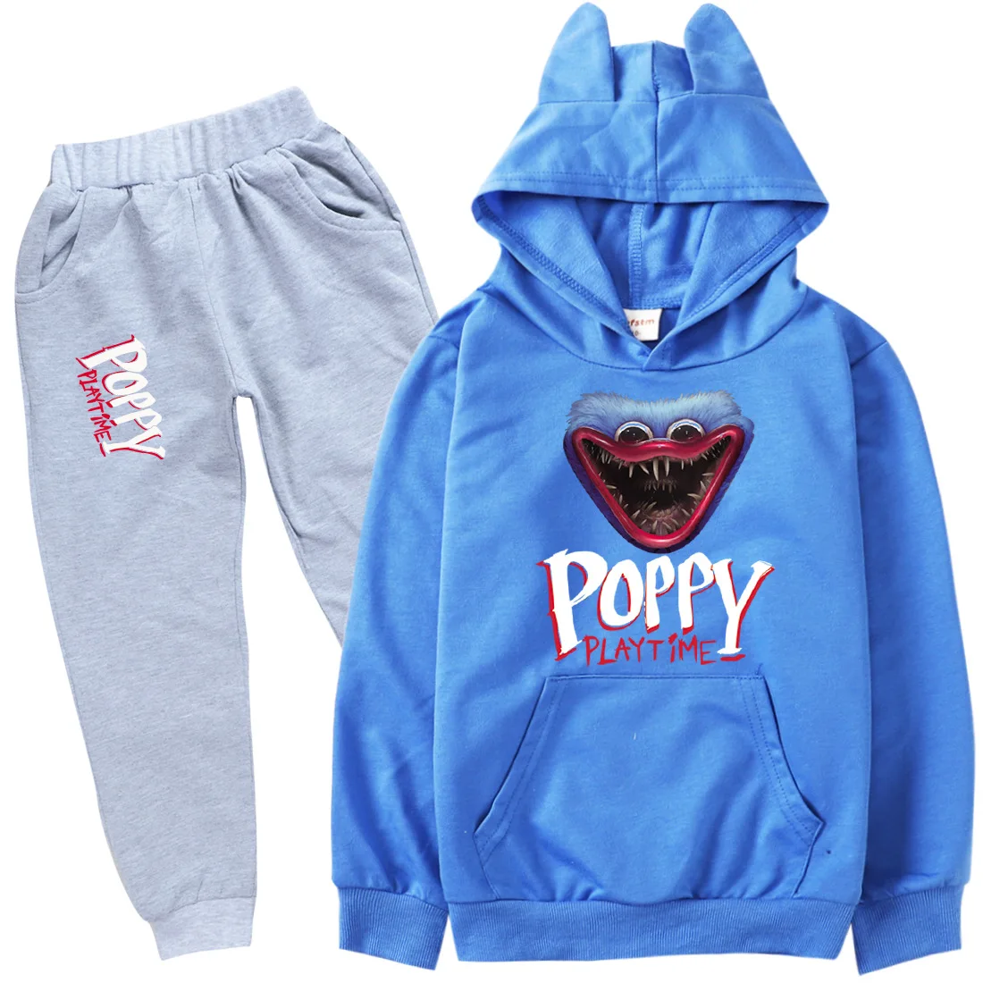 

Poppy Playtime Clothes Kids Cute Cat Ears Hoodies Pants 2ps Sets Toddler Girls Boutique Outfits Baby Boys Horror Clothing Set
