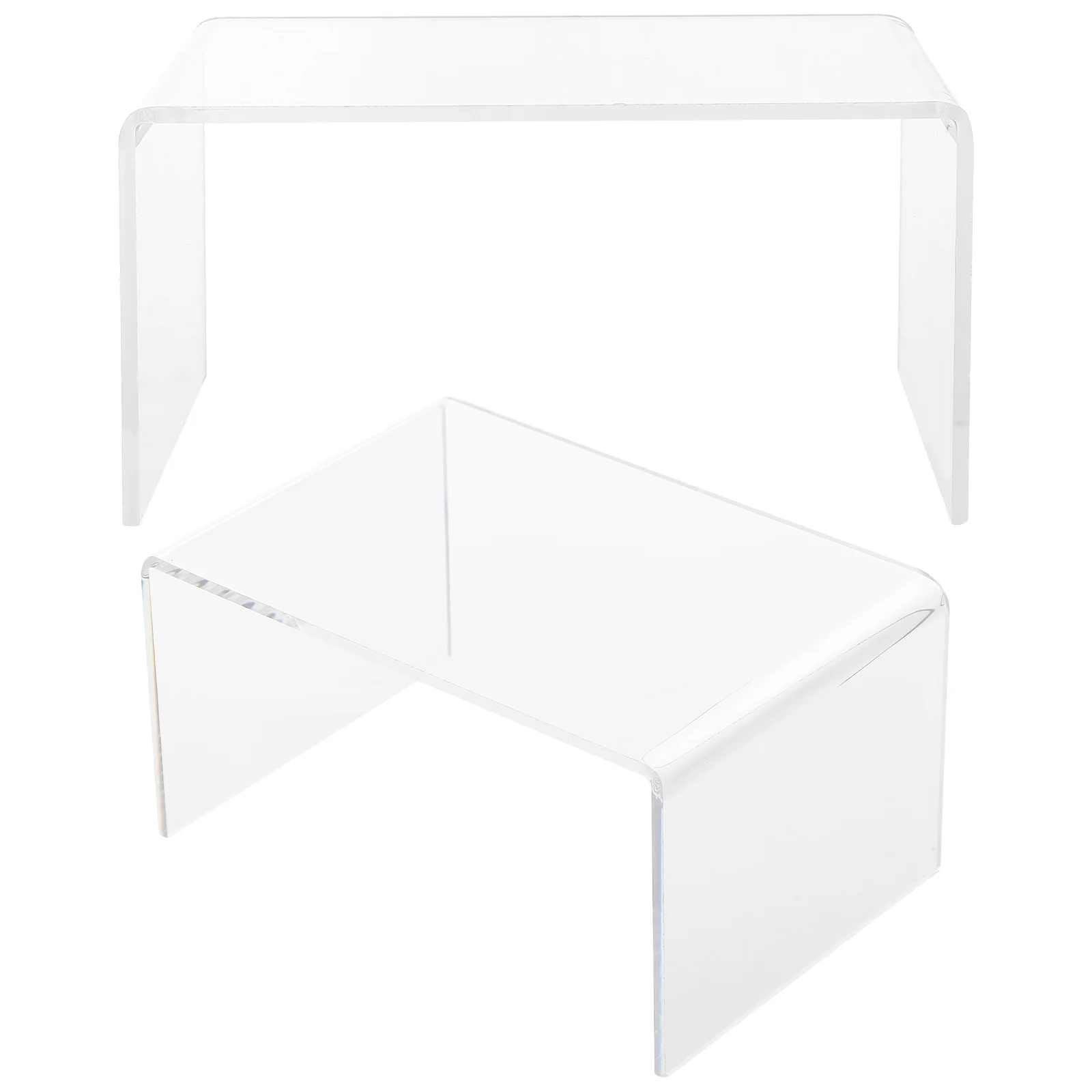 

2 Pcs Display Stand Children's Shoes Acrylic Show Kids Rack U-shaped Shelf Item Clear