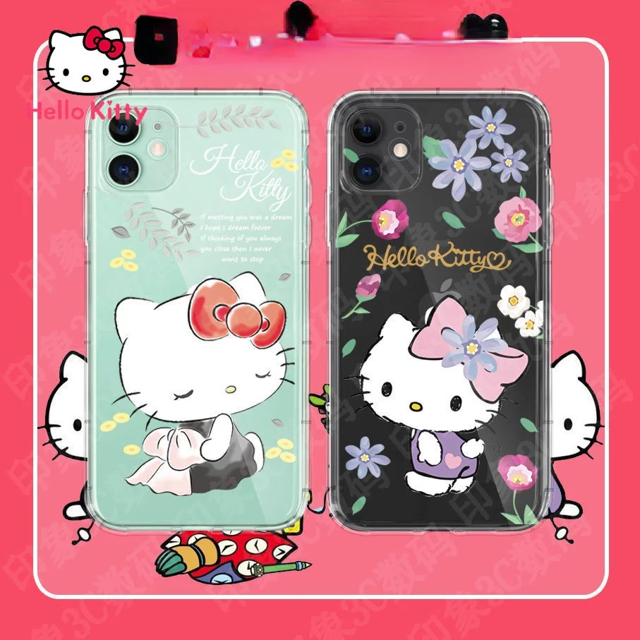 

Hello Kitty for IPhone 6S/7/8P/X/XR/XS/XSMAX/11/12Pro/12mini Girly Cute Shatter-resistant Soft Shell Phone Case