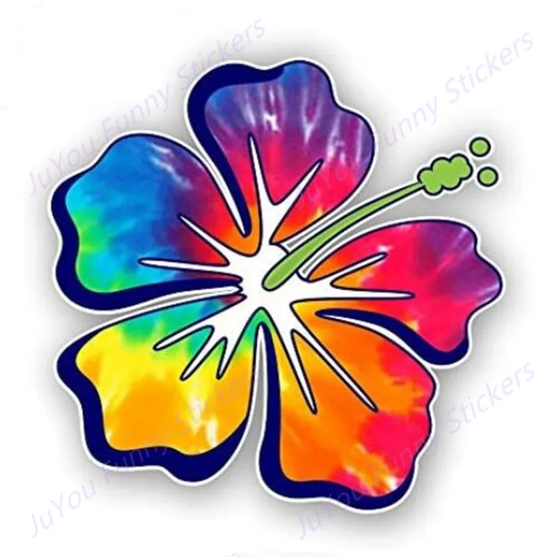 

JuYou Funny Stickers Exterior Accessories Car Stickers Decal Hibiscus Flower Hawaii Funny for Car Window Motorcycle Decorative