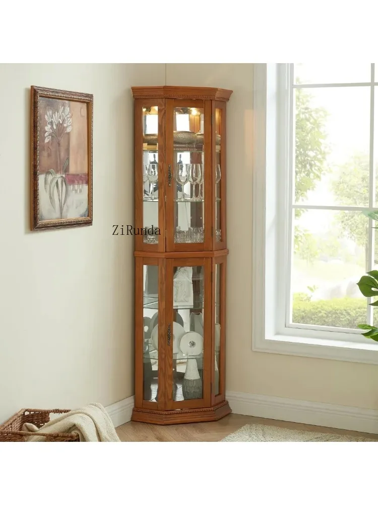 Деревянный шкаф для витрины на ликер двухсекционная полка хранения и т. д.