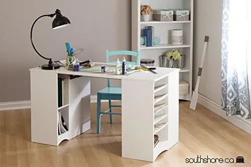 

Craft Table with Storage, Pure White