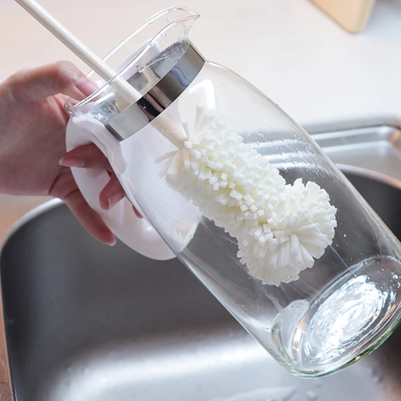 Soft Sponge Cup Brush Scrub Sponge Scrubbing Long Handle Gla