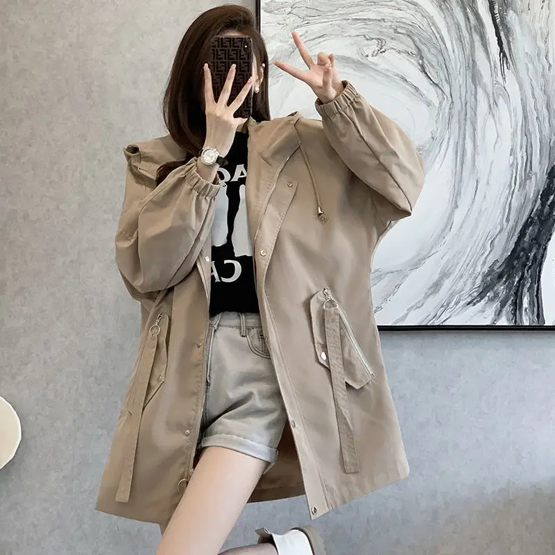 

Women Zipper Jacket Autumn Female Outerwear Long Sleeve Casual Streetwear Coat Ladies Windbreaker Hooded Collar Jackets G343