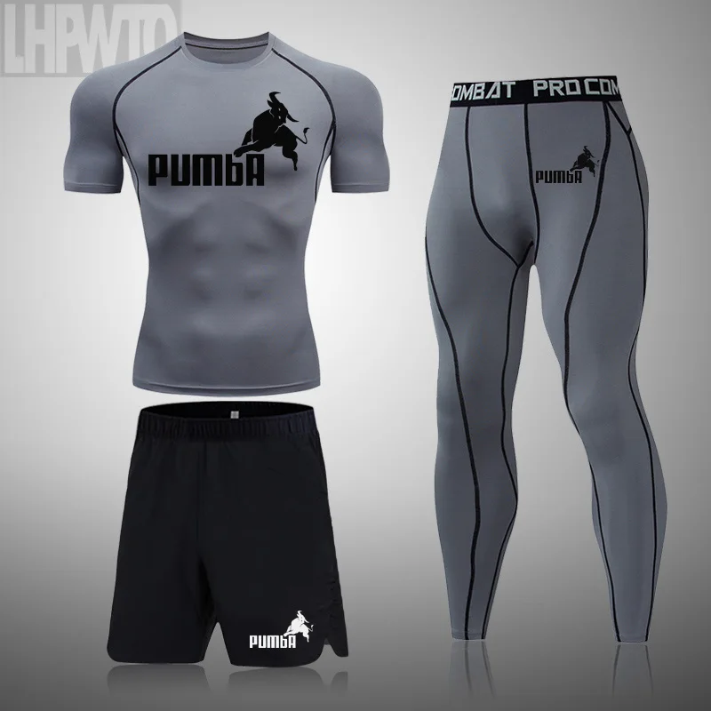

Summer Sports Suit Men's Running Sets Breathable Jogging Basketball Tights Sportswear Yoga Gym Fitness Tracksuit Clothes