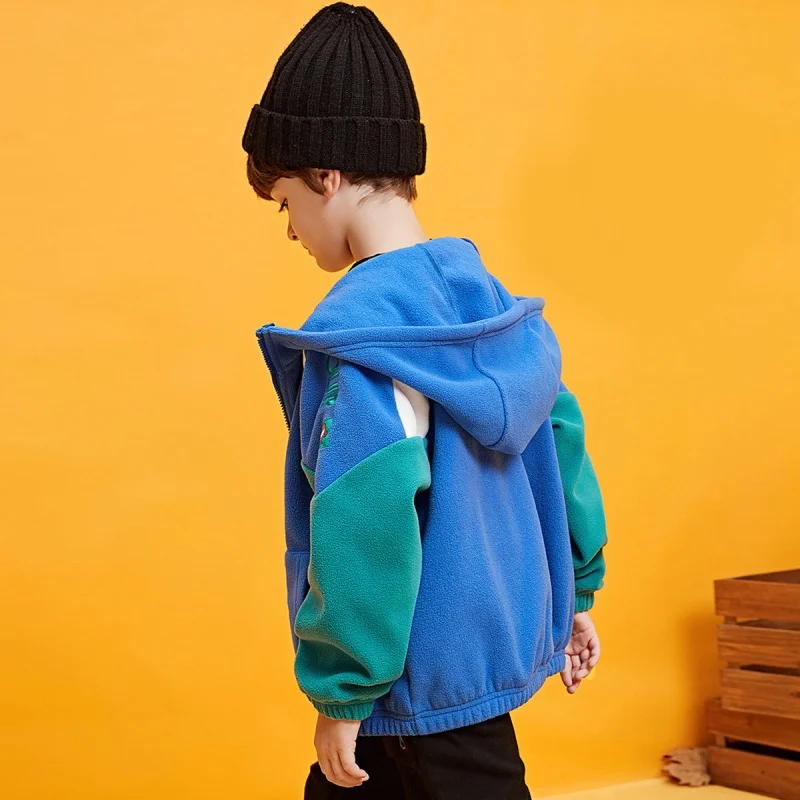 

Forest Kids Boy's Jacket2022Spring Casual Double-Sided Polar Fleece Hooded Jacket
