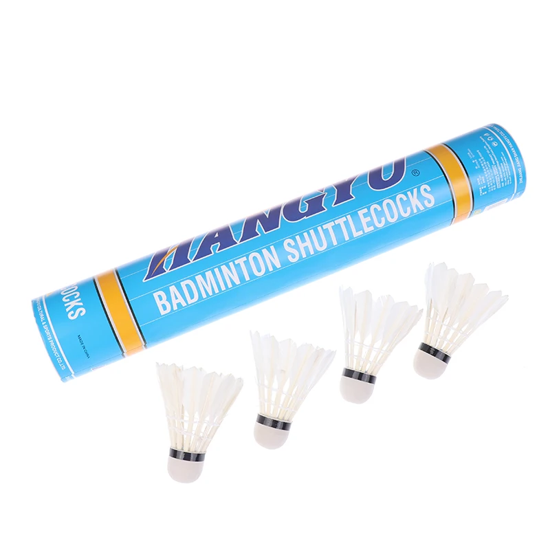 1Tube 12 шт. воланы для бадминтона с утиными перьями начинающих тренировочные мячи