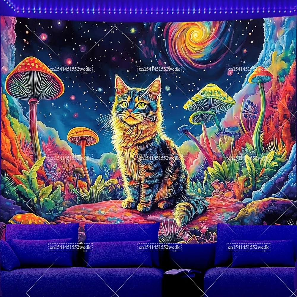 

Гобелен Blacklight с изображением кота FFO