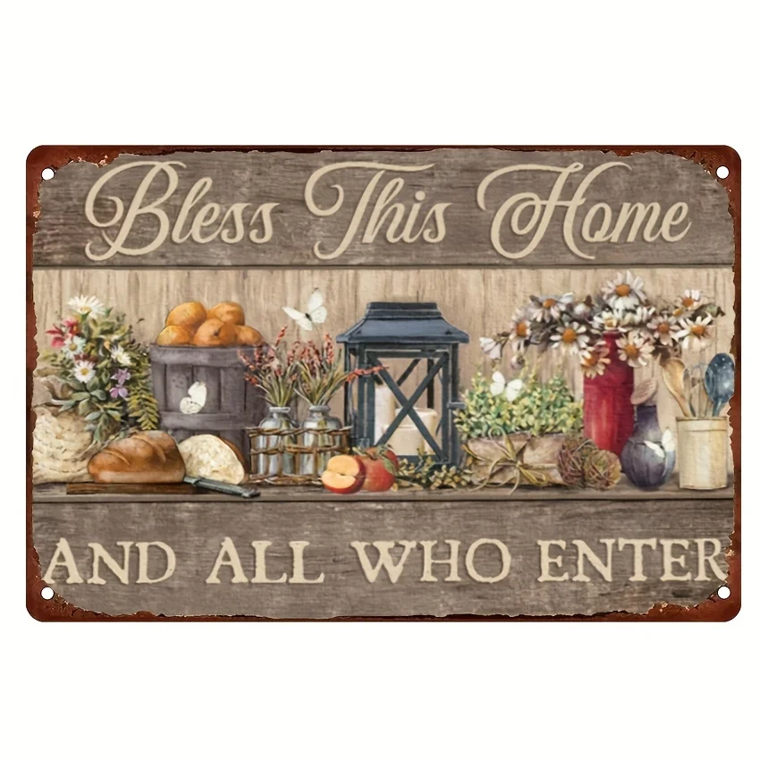 

Кухонные красивые белые свечи в виде цветов, искусство стен, ретро металлический жестяной знак, винтажный знак для дома