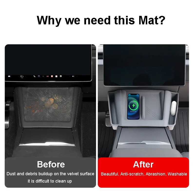 Коврик для беспроводной зарядки Tesla Model 3 Highland 2024 защитный чехол с боковым