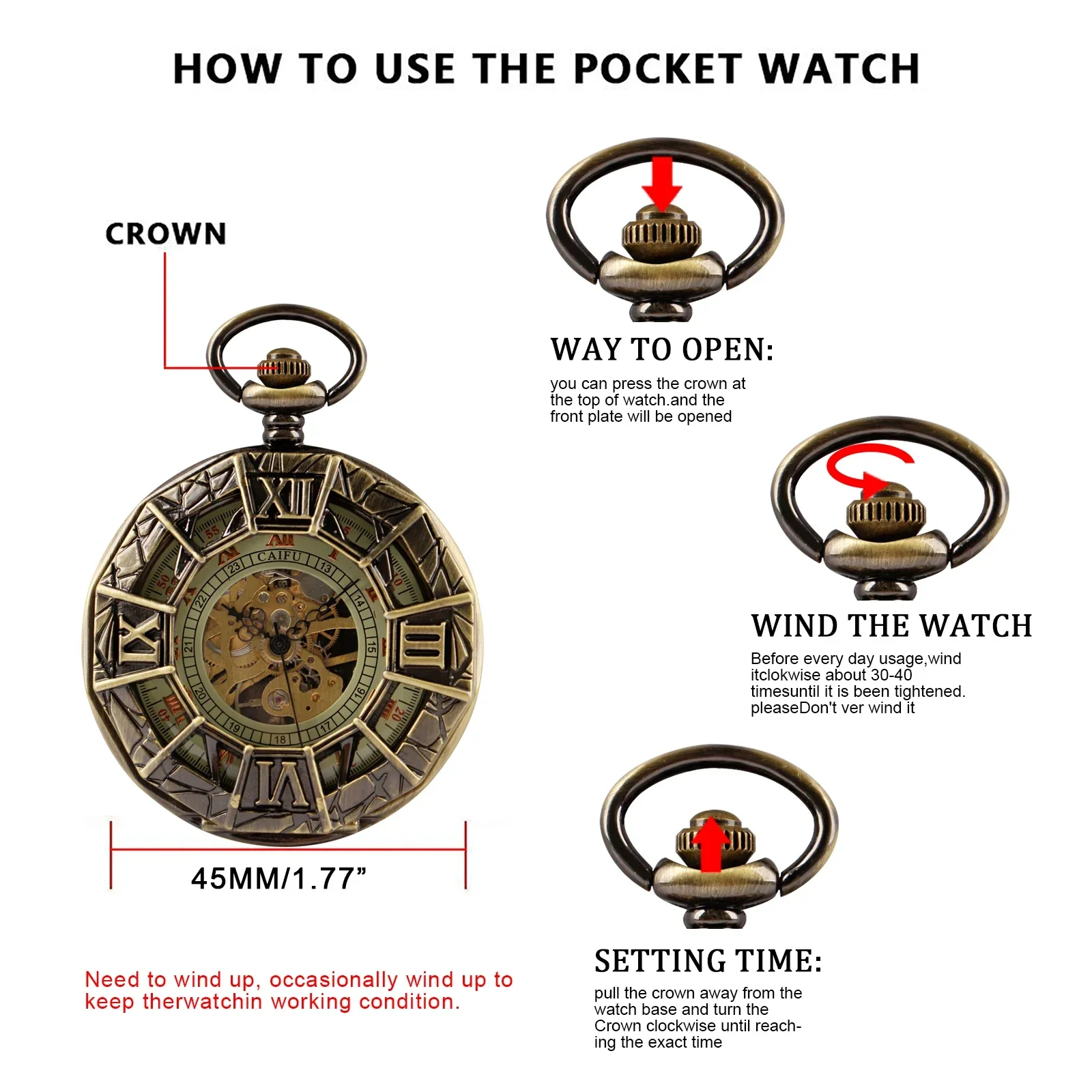 Нежные антиквариатные карманные часы в стиле ретро механические для мужчин и