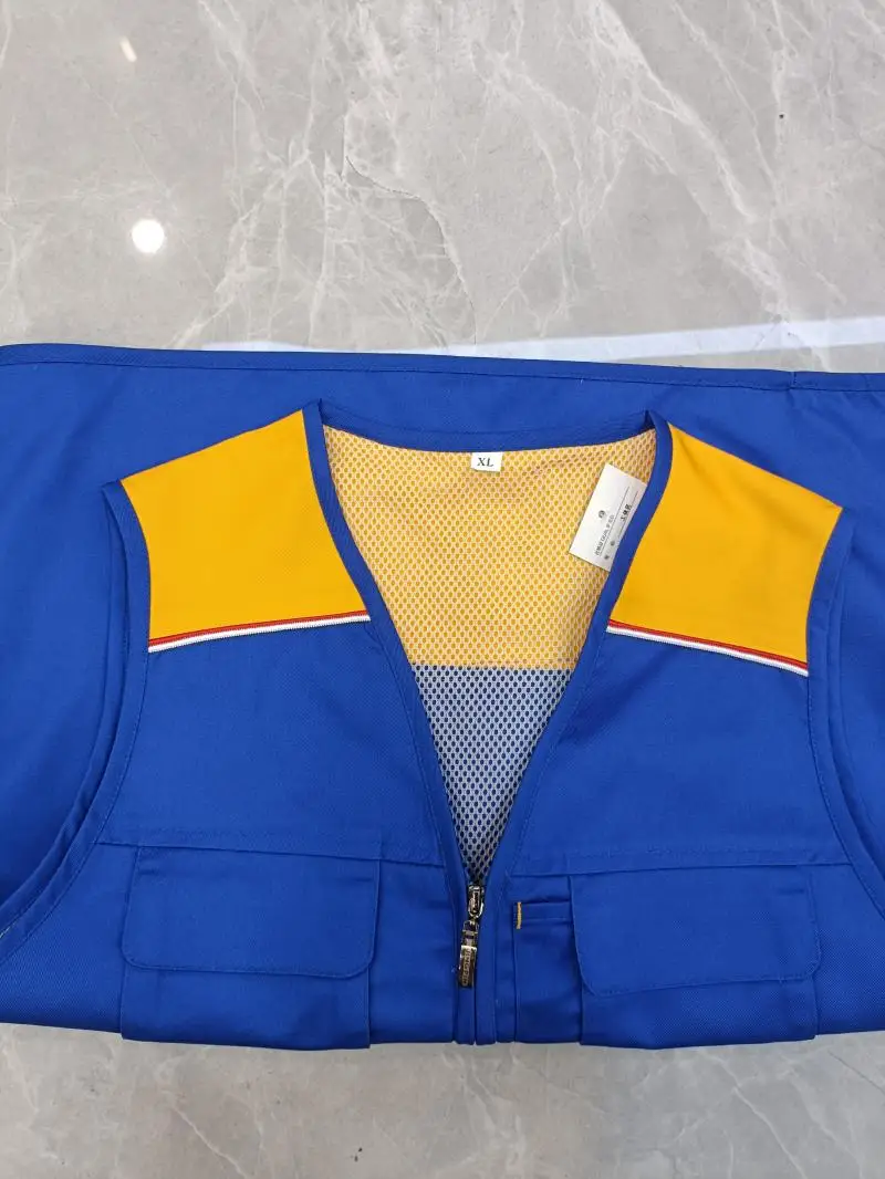 5XL мешковатая Лоскутная безрукавка с несколькими карманами рабочая одежда