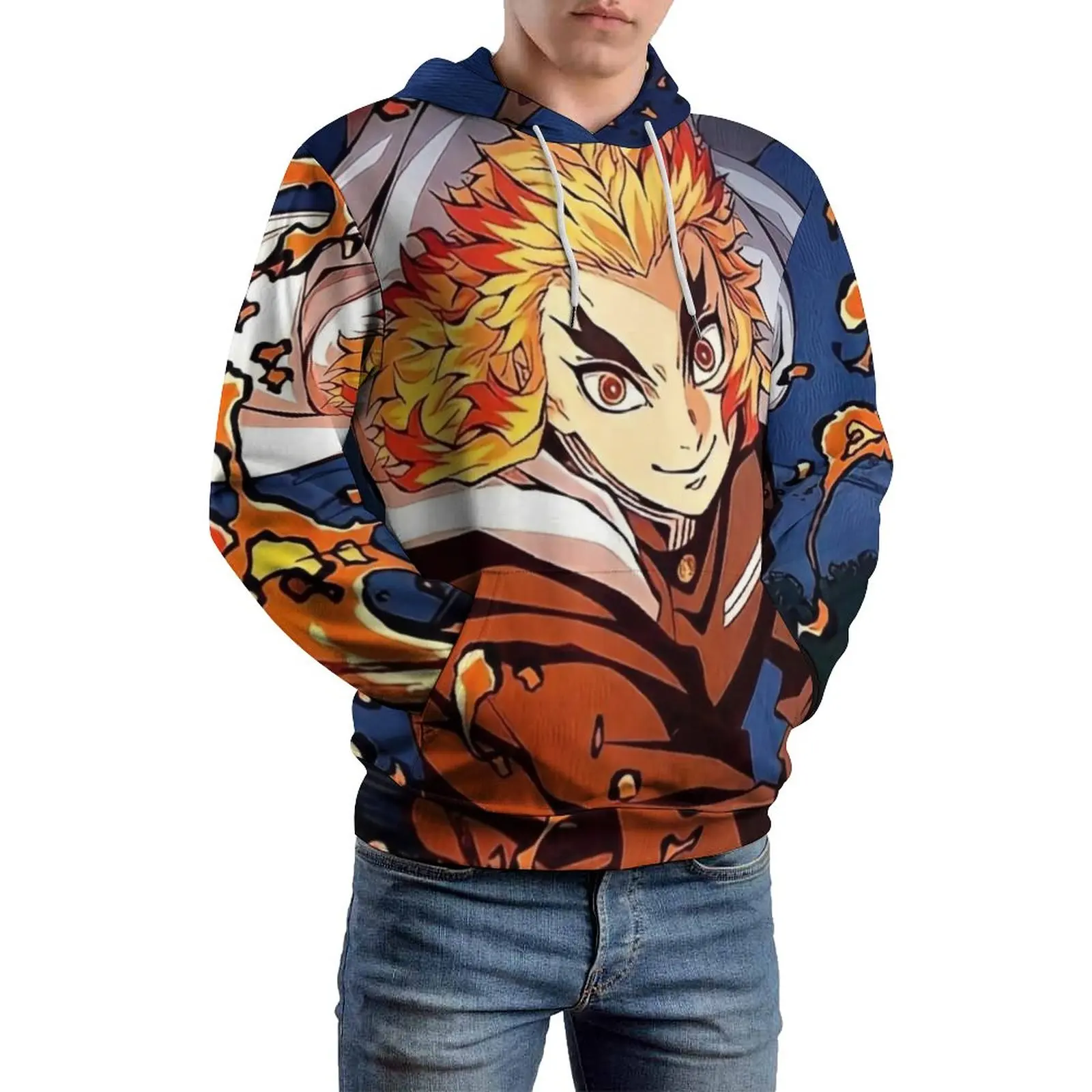 

Cute Demon Slayer Loose Hoodies Rengoku Kyojuro Y2k Hoodie Men Long Sleeve Oversized Classic Graphic Hooded Sweatshirts