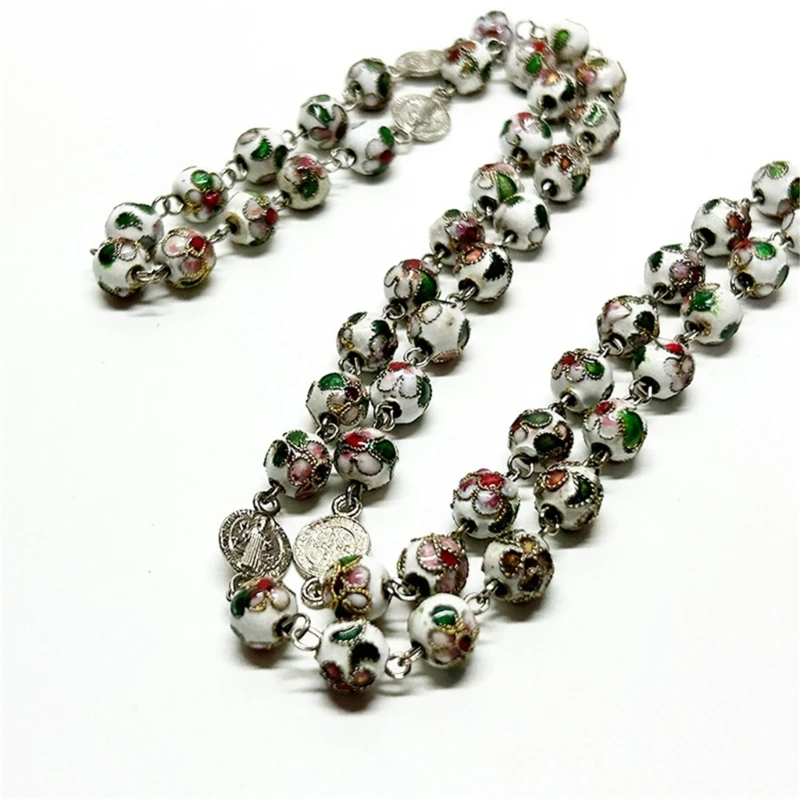 Новое эмалевое перегородчатое ожерелье с бусинами в бенедиктинском стиле кулон