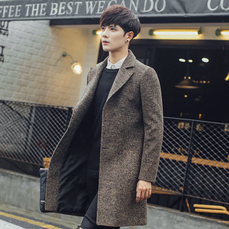 

Мужской тренчкот в Корейском стиле, Длинные куртки