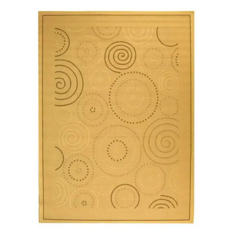 

Hugo Geometric Indoor/Outdoor Area Rug, 6'7" x 9'6", Natural/Brown