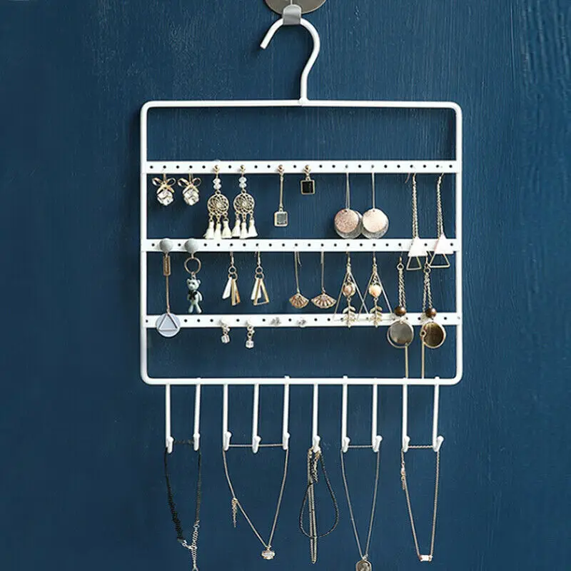 Wall Mounted Jewelry Earring Organizer Ornaments Organizer Necklace Ring Display Stand Bracelet Bracelet Pendant Storage Rack