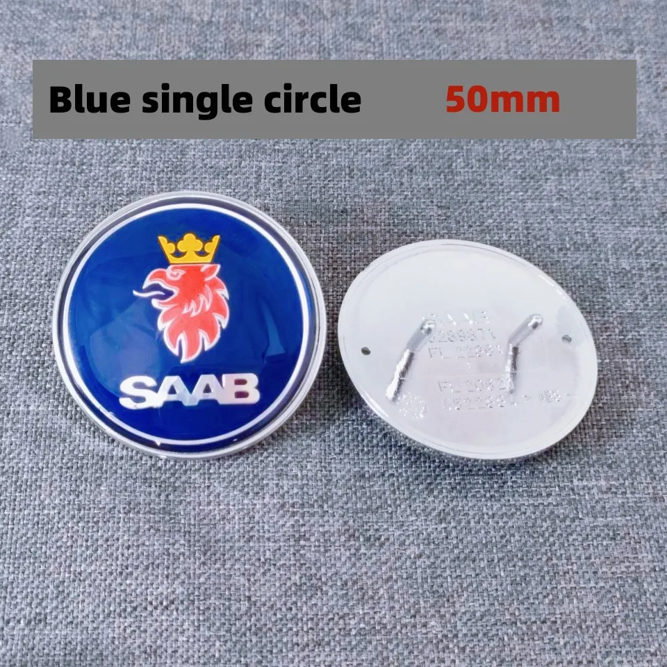 

1 шт. 5 шт. синий 50 мм для SAAB 93 900 9000 автомобильный капот передний капот эмблема наклейки круглый автомобильный капот передний 50 мм значок аксессуары
