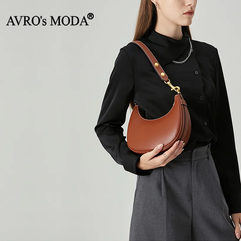 AVRO's MODA New Fashion Genuine Leather Shoulder Bags For Women Handbag Brand Luxury Designer Ladies Retro Hobos Tote Zipper Bag