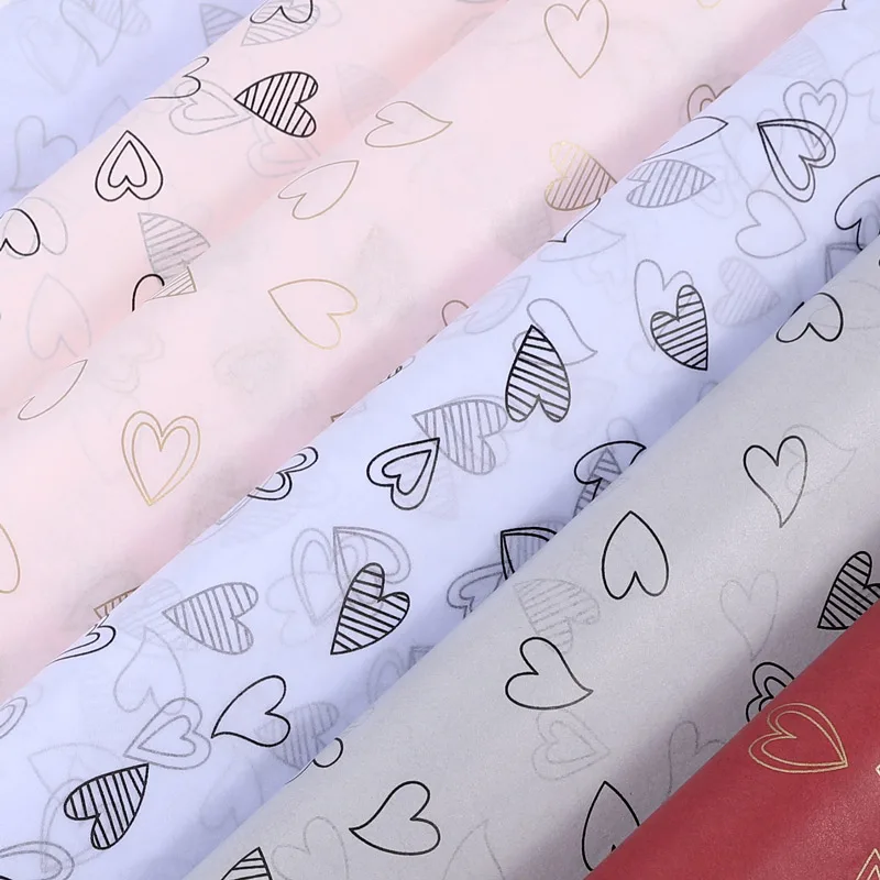 

Heart-shaped Lining Bottoming Wrapping Paper Flowers Bouquet Floral Arrangement Craft Paper Holiday Gifts Color Love Packaging