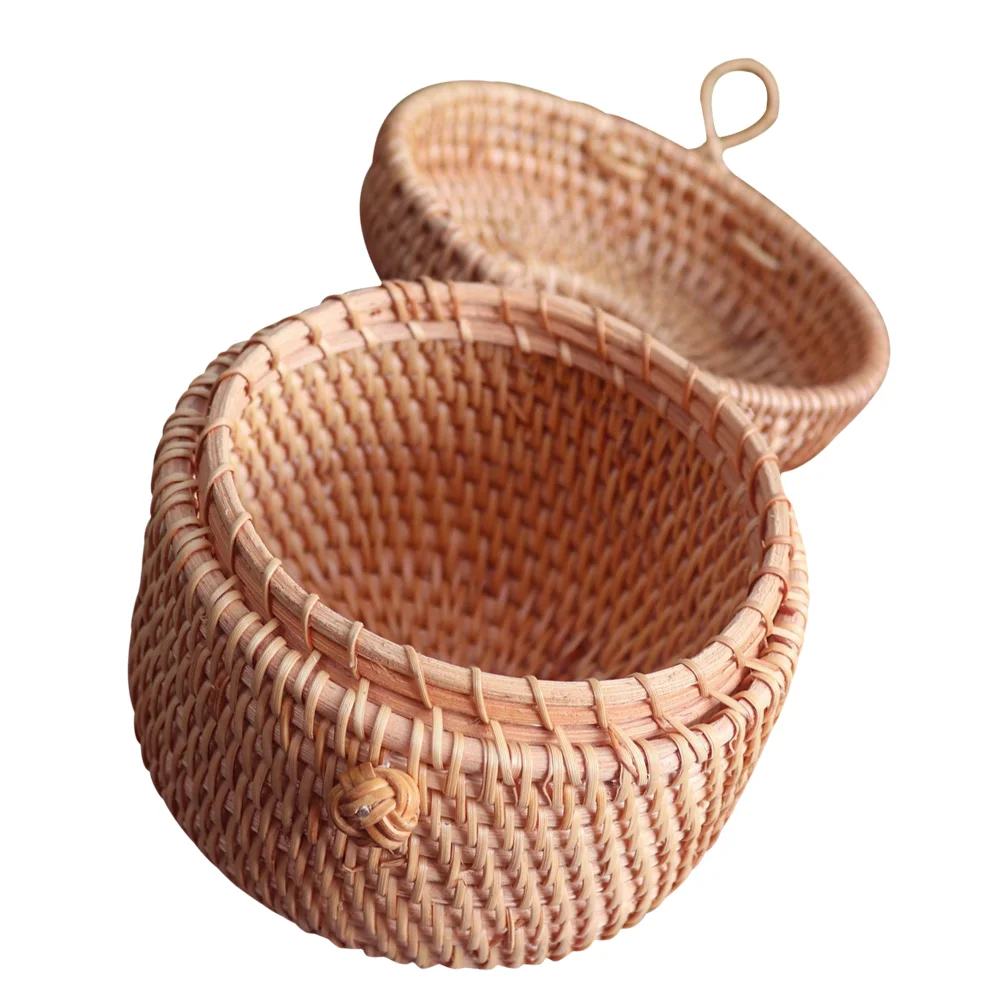 

Desktop Imitation Rattan Fruits Basket Plastic Candy Basket for Serving Sundries