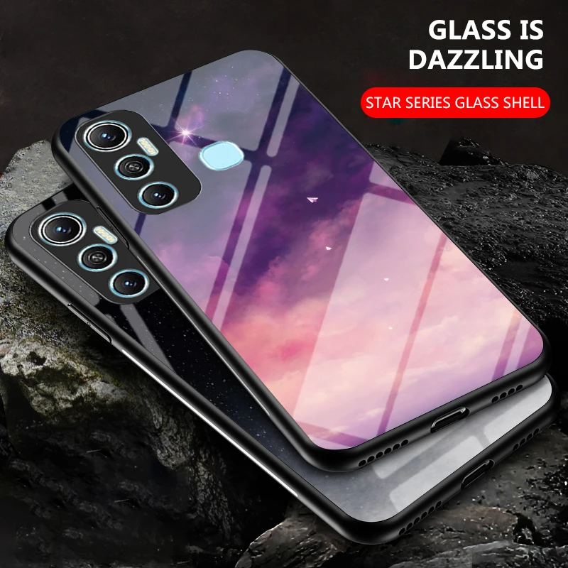 for infinix hot 11s note 10 pro tempered glass colorfull phone case cover free global shipping