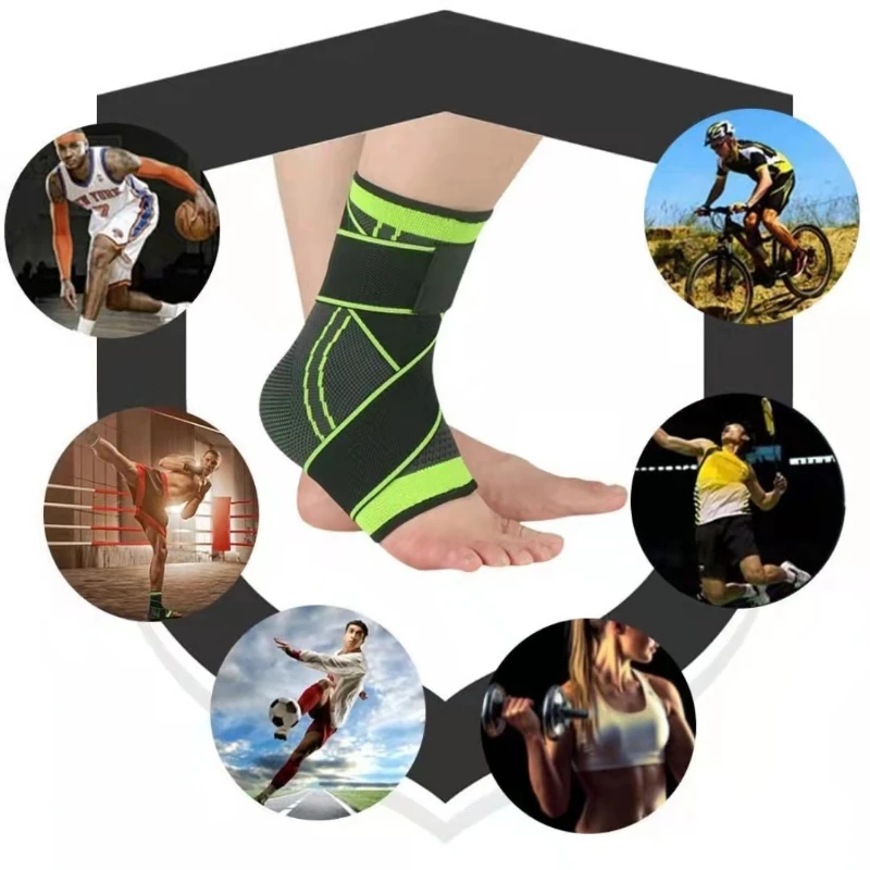

1Pcs Nylon Strap Belt Compression Ankle Support Men Women Brace Elastic Foot Bandage Protector Football Basketball Gear Supports