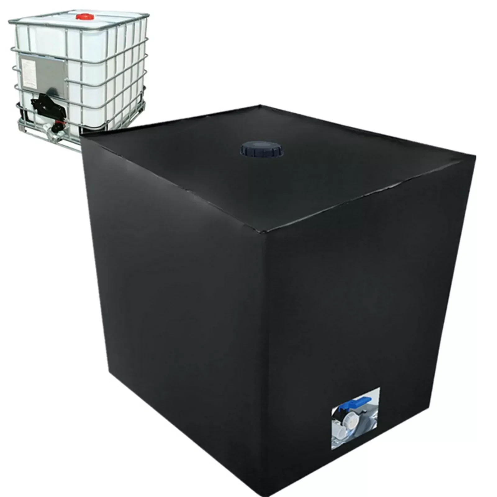 

IBC Container Cover IBC 1000L Ton Barrel Dust Cover And Rain Cover 210d Fabric Coated Silver Ton Barrel Sunshade 120x100x116cm#2
