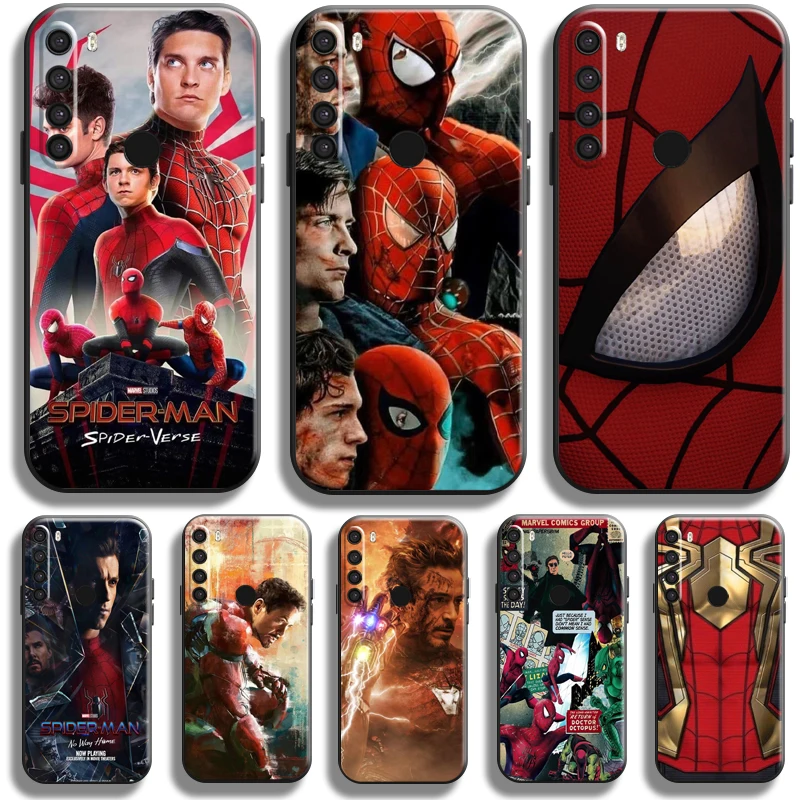 

Avengers Spiderman Iron Man For Xiaomi Redmi Note 8 Pro Note 8T Redmi 8 8A Phone Case Liquid Silicon Black Coque Funda TPU