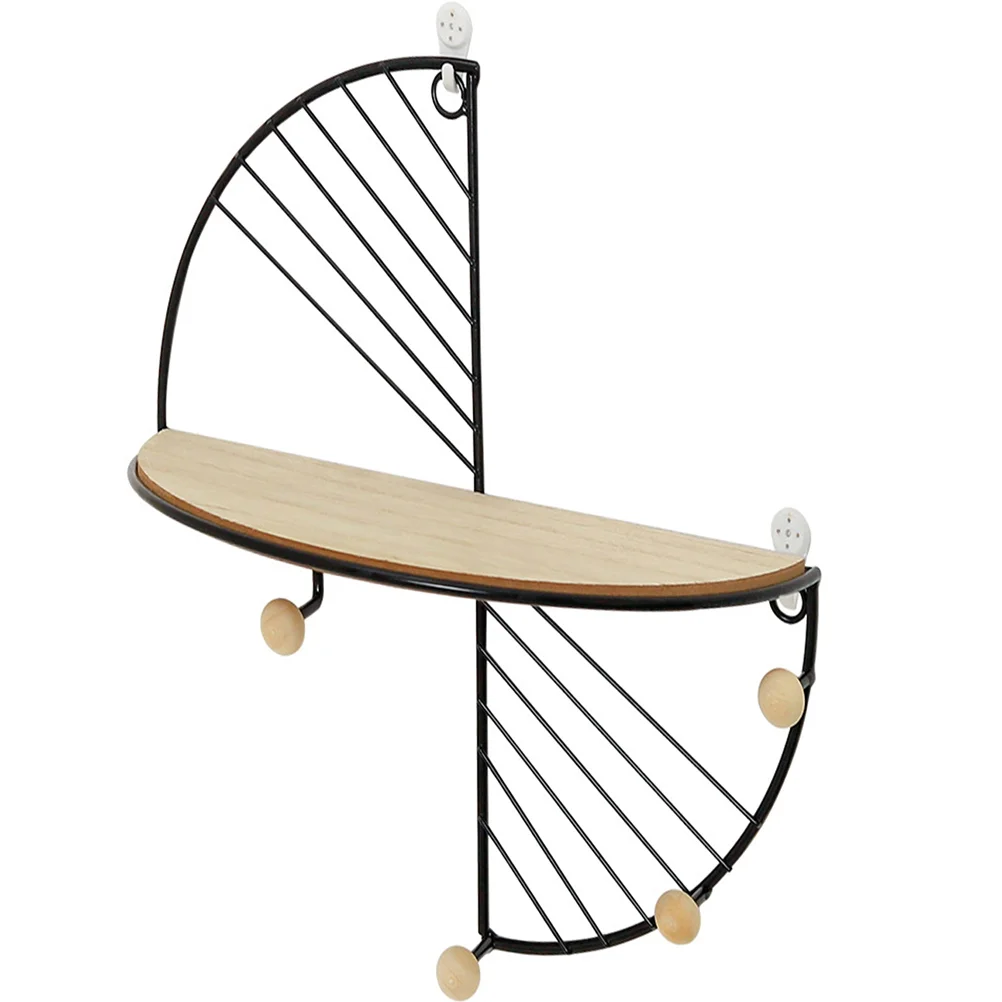 

Wall-mounted Storage Shelf Practical Storage Rack with Hooks Wall Rack