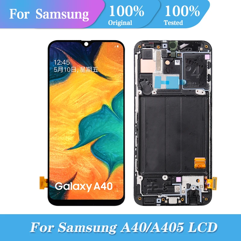 Оптовая продажа, дисплей 5,9 дюйма A405 для Samsung Galaxy A40, ЖК-дисплей с сенсорным экраном и дигитайзером A40 2019 в сборе, бесплатная доставка с инструментами