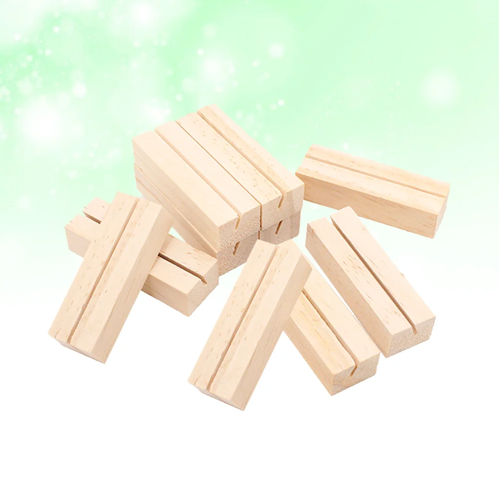 

TOYANDONA Wood Holder Wooden Photo Stand Geometric Picture Holder for Stationery Supplies 10Pcs Card Korean