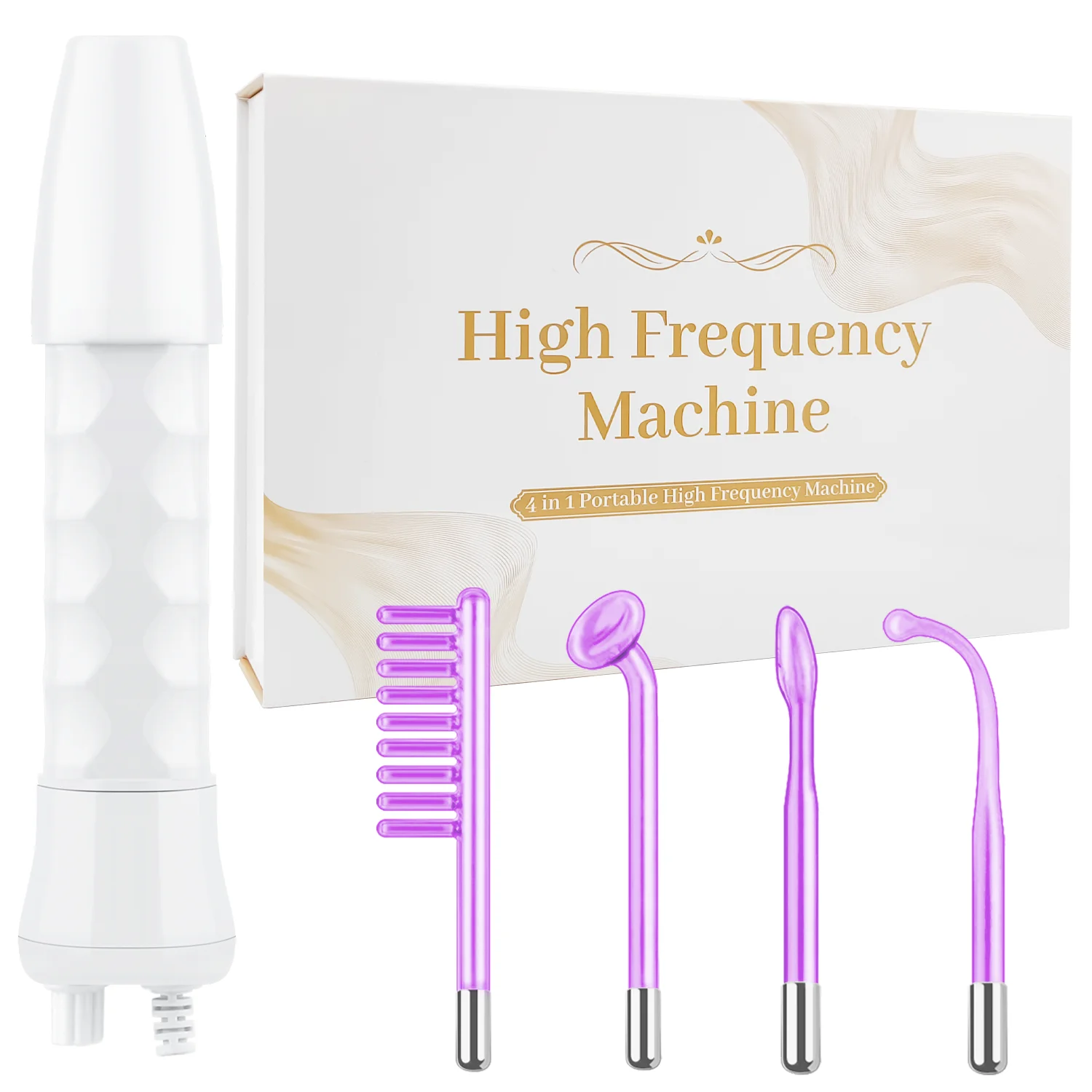 

High Frequency Facial Machine Electrotherapy Wand Glass FUSION Neon + Argon Wands Remove wrinkles Inflammation Acne Skin Care