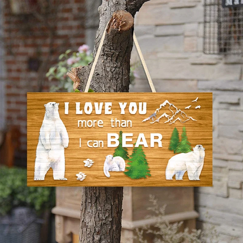 

Home Door Hanger Decor Room Decor More Than I Can Bear Creative Wood Hanging Sign Forest Animal Wood White Line Merchandise