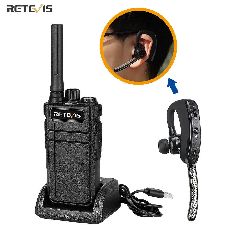 retevis walkie talkie bluetooth compatible rb637 ptt pmr446 frs two way radio portable radio walkie talkies for hotel restaurant free global shipping