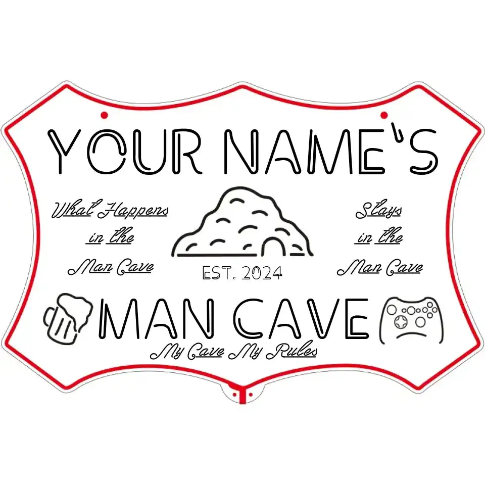 Фото Персонализированное свое имя Man Cave Игровая комната Гламурная светодиодная неоновая вывеска st06-embali-pb1-tm №2