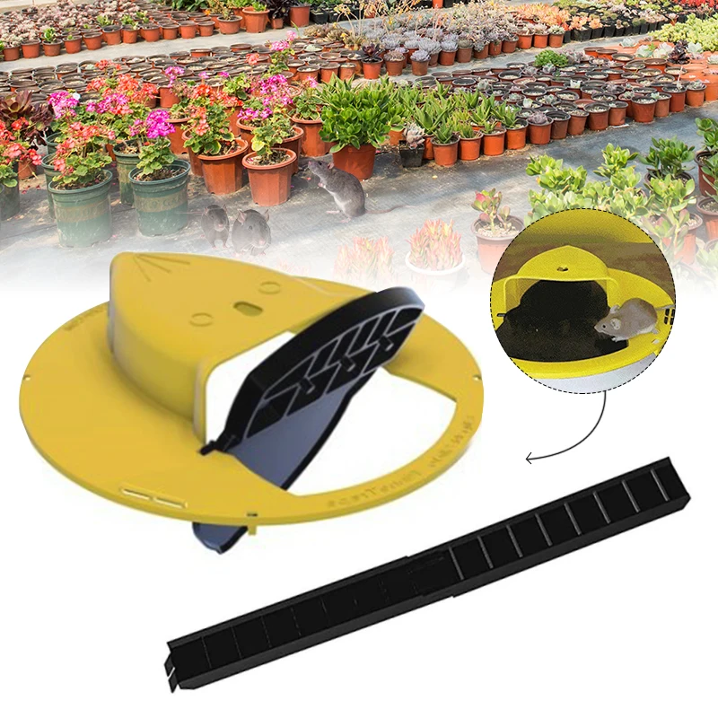 

Reusable Clamshell Mouse Trap Automatically Reset Plastic Mousetrap In/Outdoor Slide Bucket Lid Lethal Trap Mouse Catching Tool